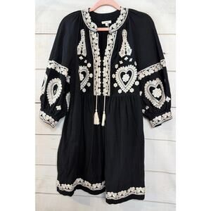 Tyler Boe S Boehmian Chic Dress Black White Embroidery Anthropologie Inspired